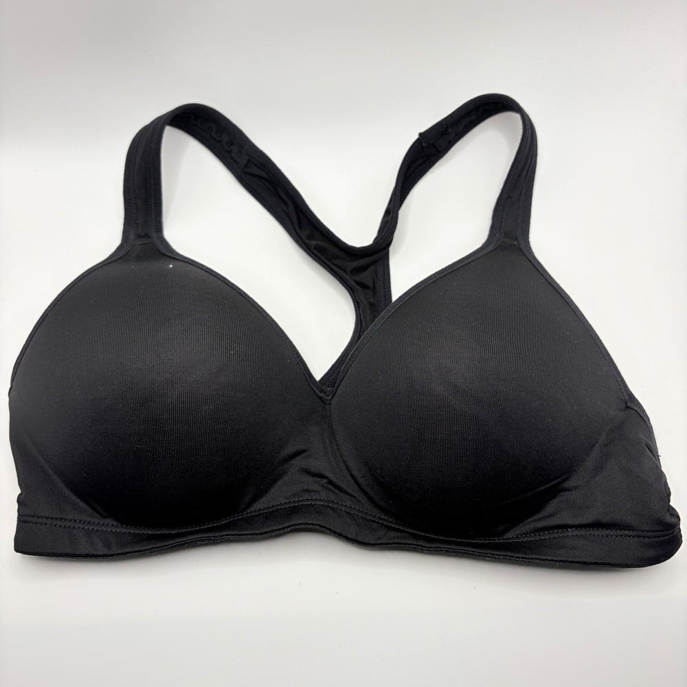 Flirtitude My Fave Yoga bra Black Padded Racerback Sports Bra Womens Size S Yoga